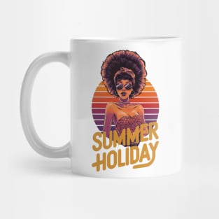 Summer Holiday 50s Retro African American Gift For Black Fifties Woman Vacation Sunglasses Headscarf 1950s Fashion Mug